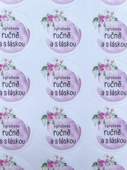 Samolepky-RŮŽOVÁ kolekce (pivoňky)