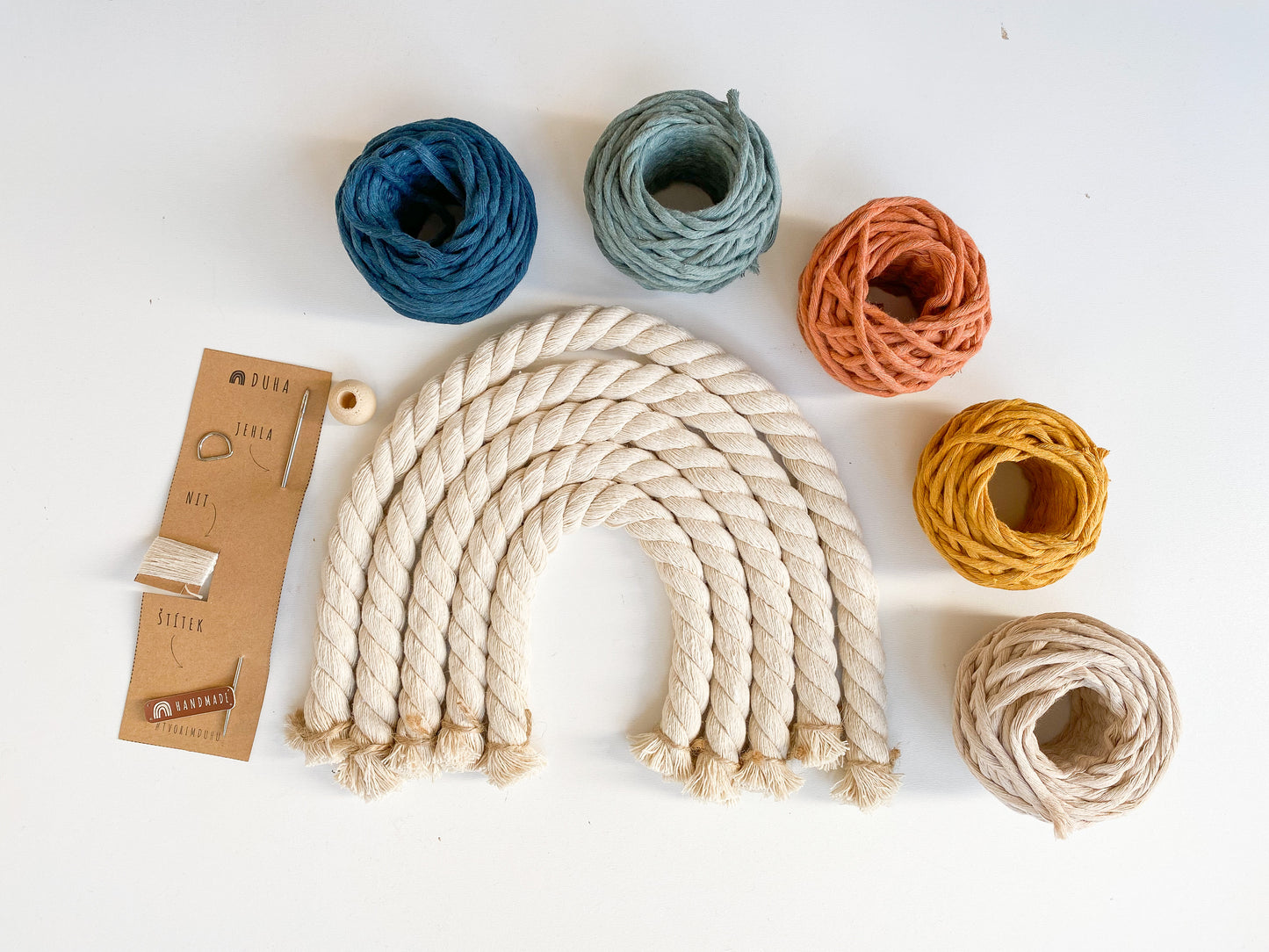 Kreativní sada - Velká Macramé Duha (více kombinací)