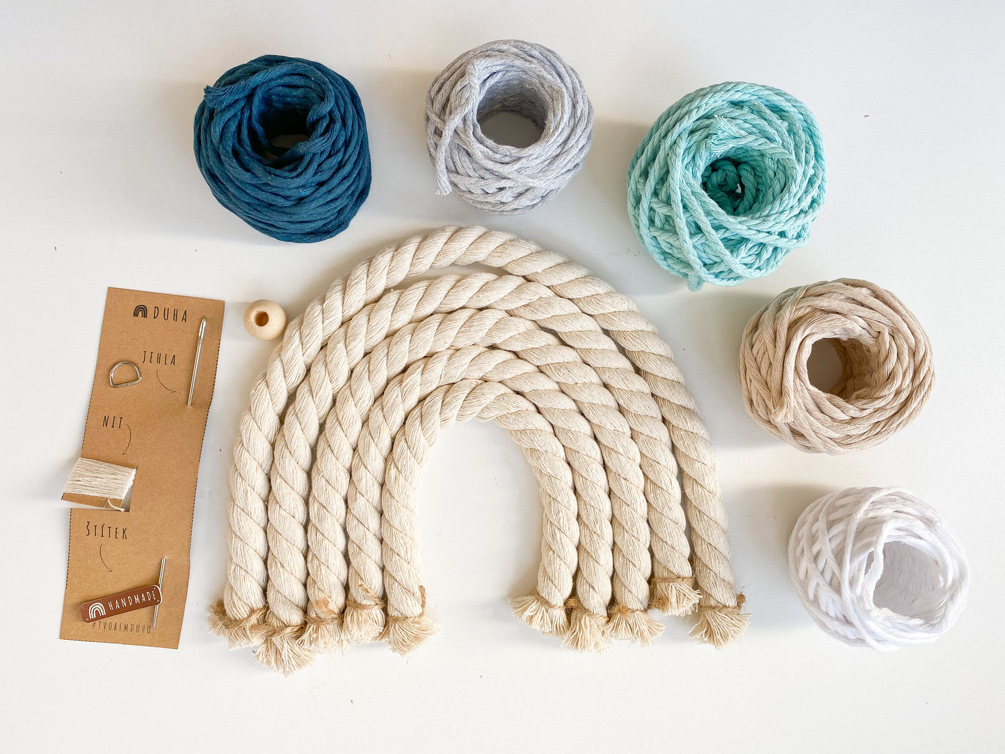 Kreativní sada - Velká Macramé Duha (více kombinací)