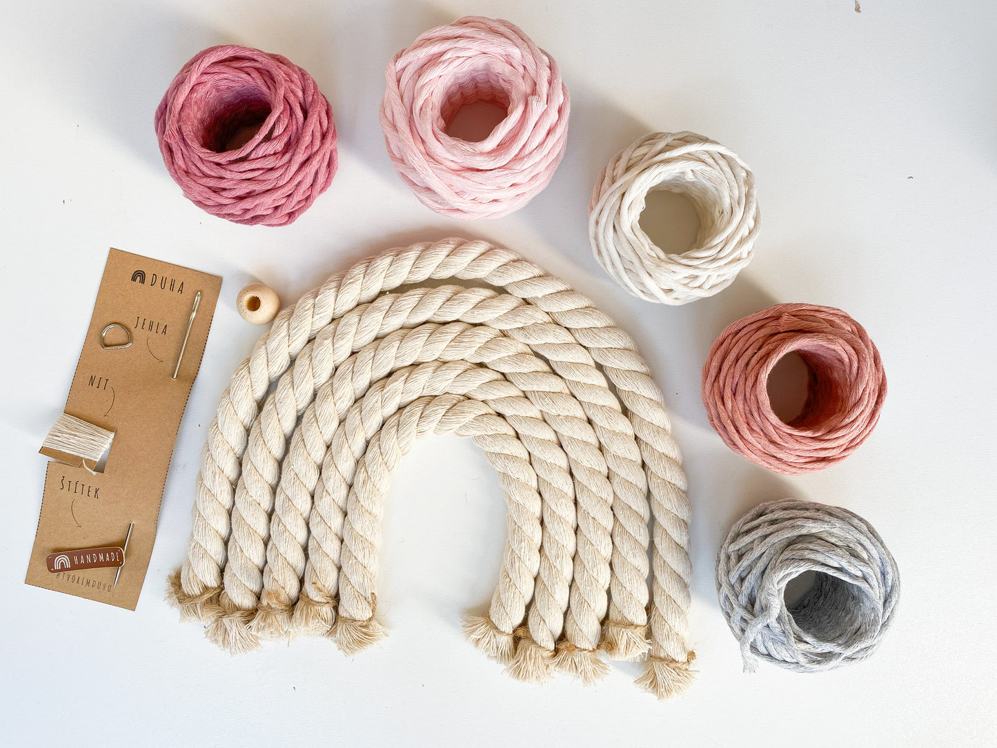 Kreativní sada - Velká Macramé Duha (více kombinací)