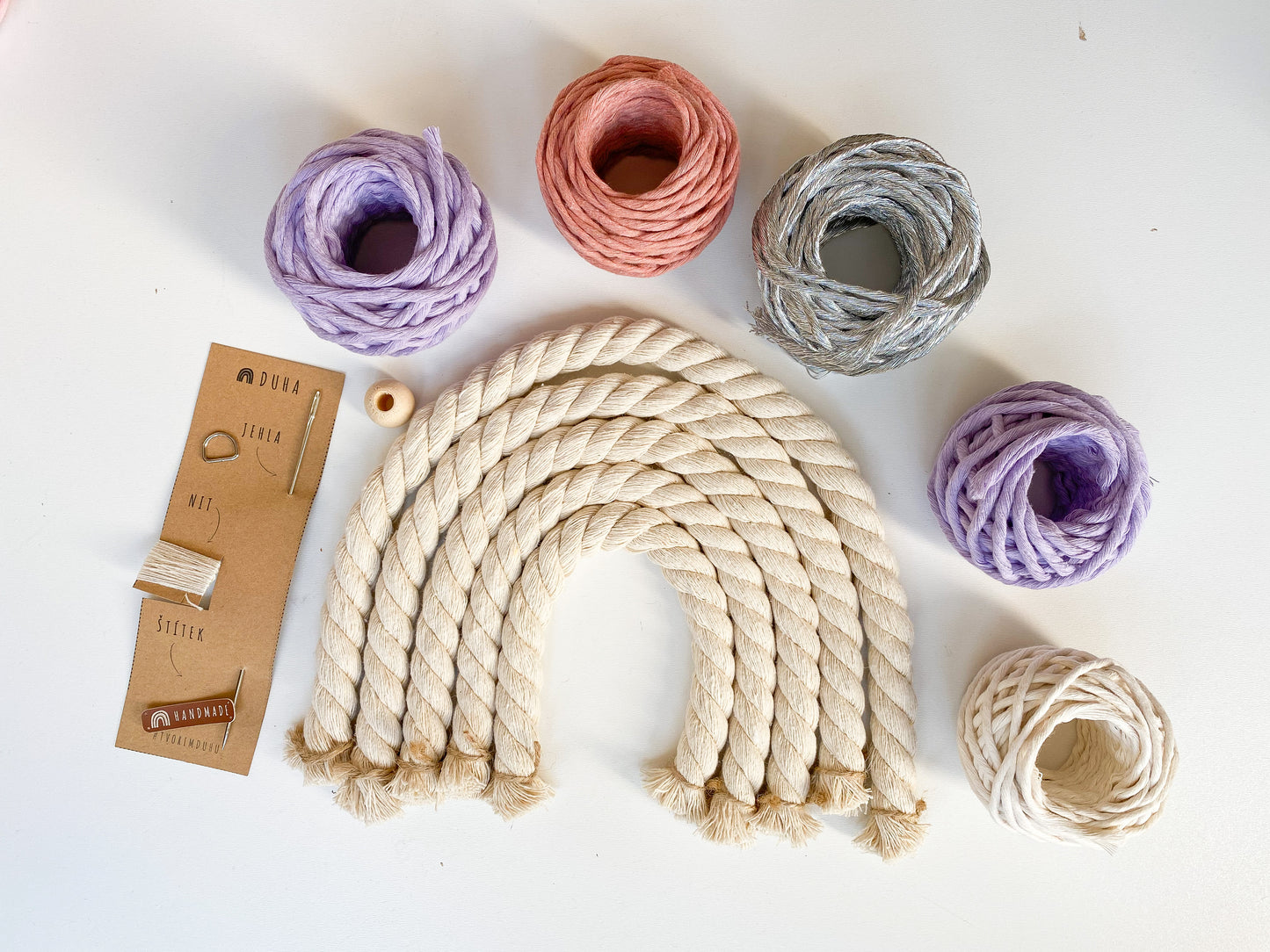 Kreativní sada - Velká Macramé Duha (více kombinací)