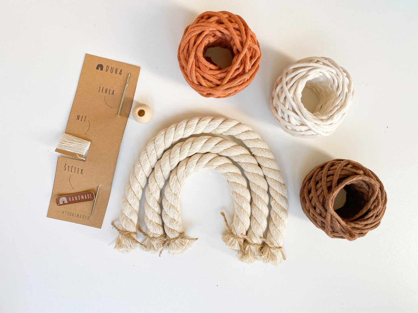 Kreativní sada - Malá Macramé Duha (více barevných kombinací)